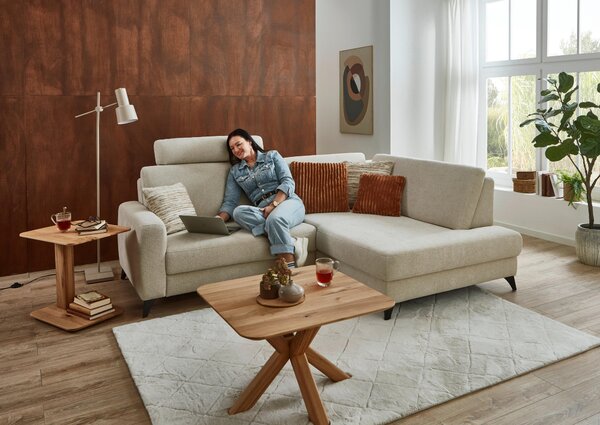 ROHOVÁ SEDAČKA, textil, béžová Valnatura - Sedací soupravy