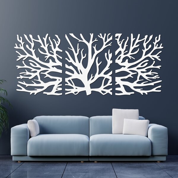 Třídílný obraz na zeď větve moderní větve stromu | DRNDO: HDF - Javor 50 x20 cm 4678-110927 HDF0502-akcia20
