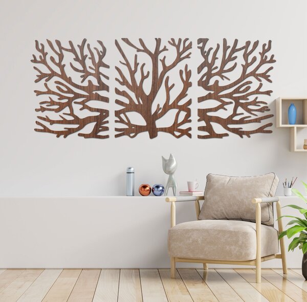 Třídílný obraz na zeď větve moderní větve stromu | DRNDO: HDF - Javor 50 x20 cm 4678-110927 HDF0502-akcia20