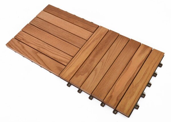 Podlahové dlaždice z jasanového dřeva v sadě 6 ks Rojaplast - Thermowood
