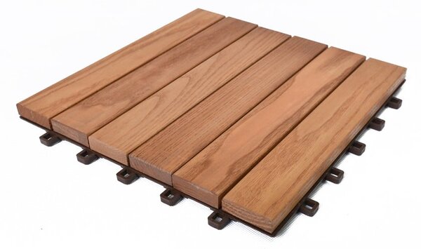 Podlahové dlaždice z jasanového dřeva v sadě 6 ks Rojaplast - Thermowood