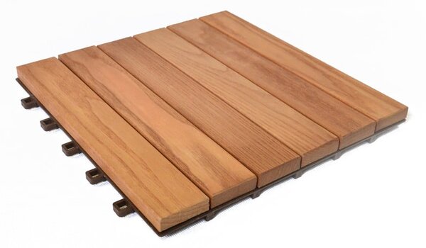 Podlahové dlaždice z jasanového dřeva v sadě 6 ks Rojaplast - Thermowood