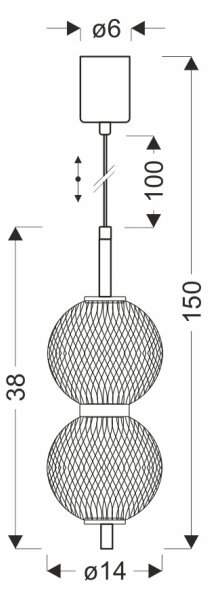 LED Lustr na lanku PUMA LED/10W/230V pr. 14 cm černá
