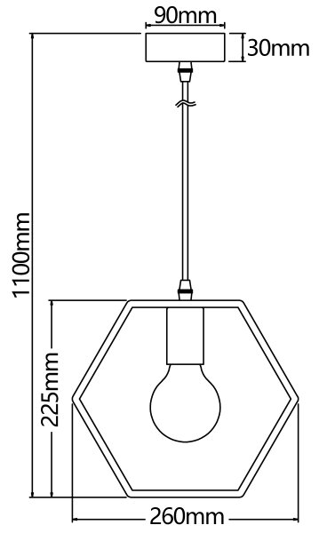 Aigostar - LED Dřevěný lustr na lanku 1xE27/9W/230V 2200K borovice