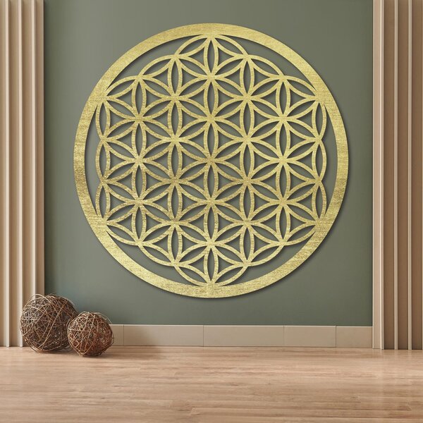 Dřevěná nástěnná dekorace Květ života posvátná geometrie mandala | FOGO: Preglue - Bílá barva 40 cm 4689-111361 PR0168-akcia20