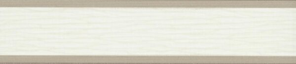 Vliesové bordury IMPOL 37272-4A, rozměr 5 m x 8,5 cm, vlnovky bílé s hnědým okrajem, IMPOL TRADE
