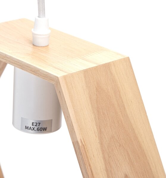 Aigostar - LED Dřevěný lustr na lanku 1xE27/9W/230V 2200K borovice