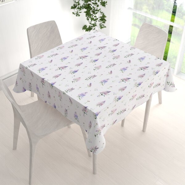 Biante Teflonový čtvercový ubrus TF-105 Šeříky na bílém 40x40 cm