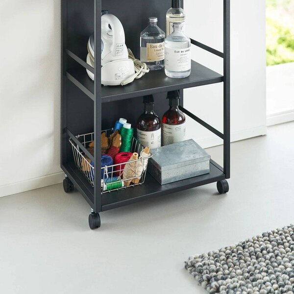 Černý kovový pojízdný regál 42x84,5x32 cm Tower – YAMAZAKI