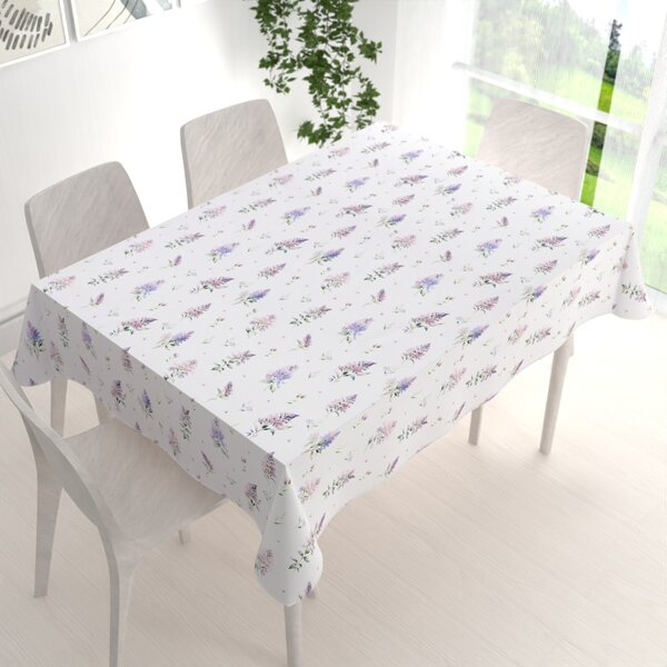 Biante Teflonový obdélníkový ubrus TF-105 Šeříky na bílém 50x100 cm