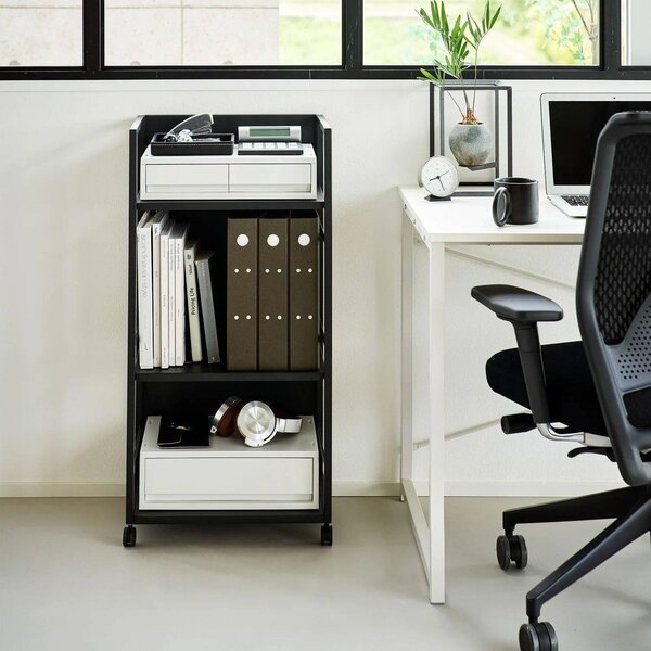 Černý kovový pojízdný regál 42x84,5x32 cm Tower – YAMAZAKI