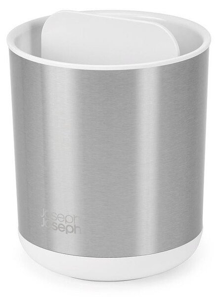 Kelímek na zubní kartáčky z nerezové oceli ve stříbrné barvě Duo Steel – Joseph Joseph