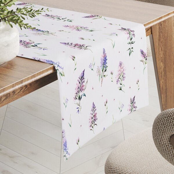 Biante Teflonový běhoun na stůl TF-105 Šeříky na bílém 20x120 cm