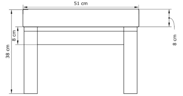 MarLiving Taburet MEXICO 02 51 cm z masivu/zelený