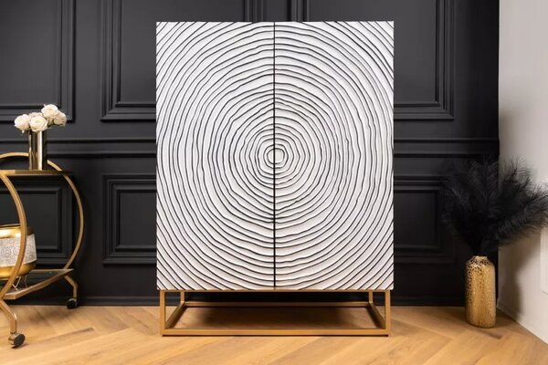 Vysoká komoda ZEN CIRCLE 120 CM masiv mango - bílá / černá Nábytek | Úložné prostory | Komody | Vysoké