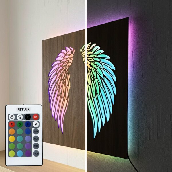 SENTOP | LED dřevěný obraz – Andělská křídla | Podsvícená nástěnná dekorace od | SENTOP LED0501