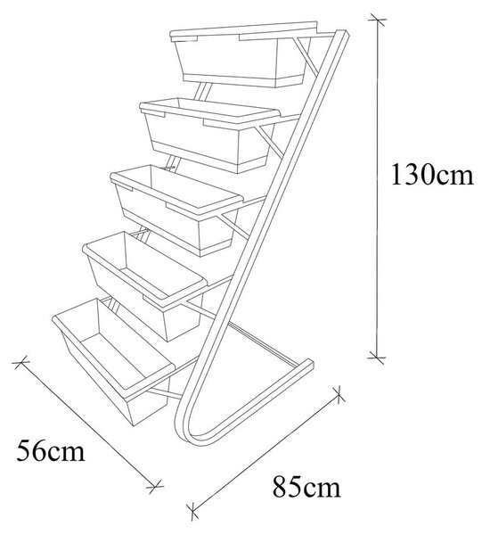 Kovový stojan na květiny (výška 130 cm) – Floriane Garden