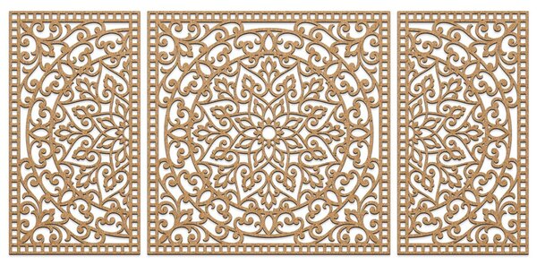 Dřevěná nástěnná dekorace Mandala | FLORIA: HDF - Javor 105 x 50 cm 4713-112978 HDF0514-B