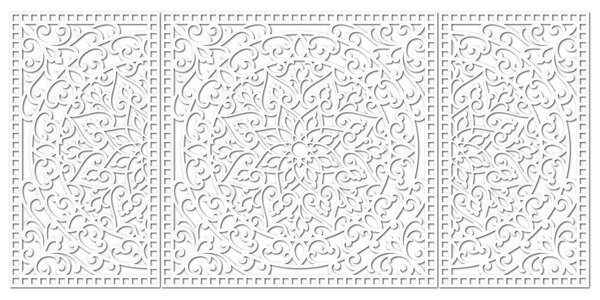 Dřevěná nástěnná dekorace Mandala | FLORIA: HDF - Javor 105 x 50 cm 4713-112978 HDF0514-B