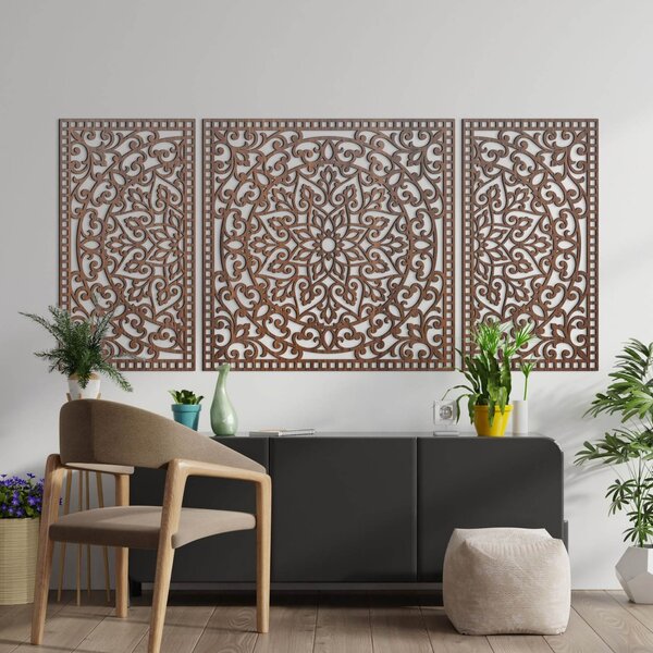 Dřevěná nástěnná dekorace Mandala | FLORIA: HDF - Javor 105 x 50 cm 4713-112978 HDF0514-B