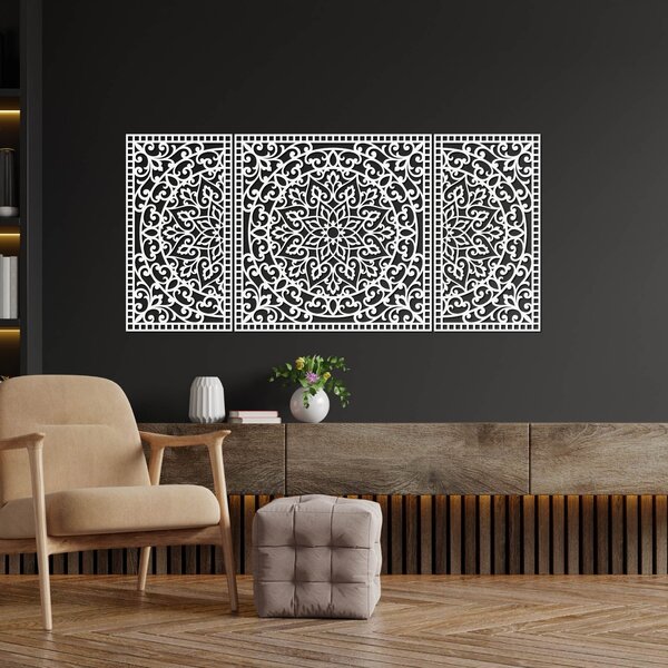 Dřevěná nástěnná dekorace Mandala | FLORIA: HDF - Javor 105 x 50 cm 4713-112978 HDF0514-B