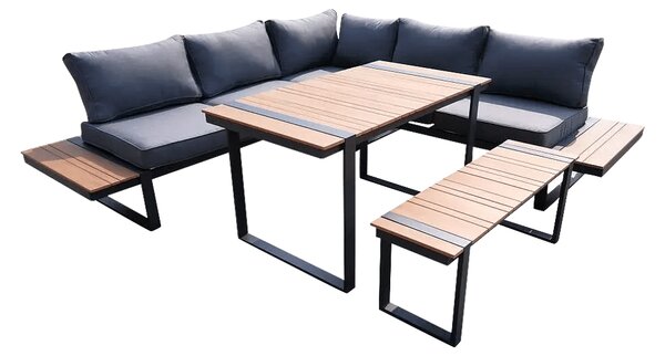 Set zahradního nábytku, 5 dílů, rozměry stolu: 123 × 70 × 69 cm