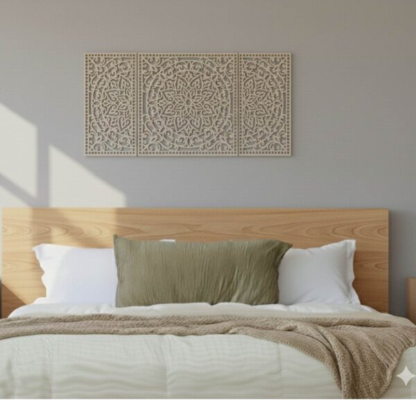 Dřevěná nástěnná dekorace Mandala | FLORIA: HDF - Javor 105 x 50 cm 4713-112978 HDF0514-B