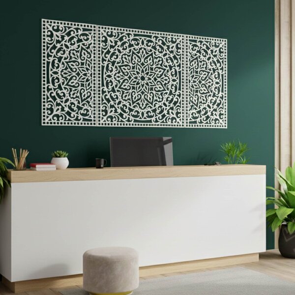 Dřevěná nástěnná dekorace Mandala | FLORIA: HDF - Javor 105 x 50 cm 4713-112978 HDF0514-B