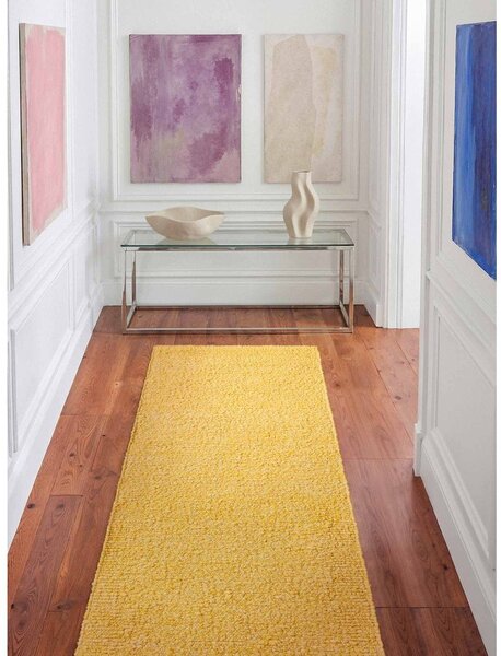 Žlutý ručně tkaný běhoun z materiálu bouclé 80x200 cm Notting Hill Portobello – Ted Baker