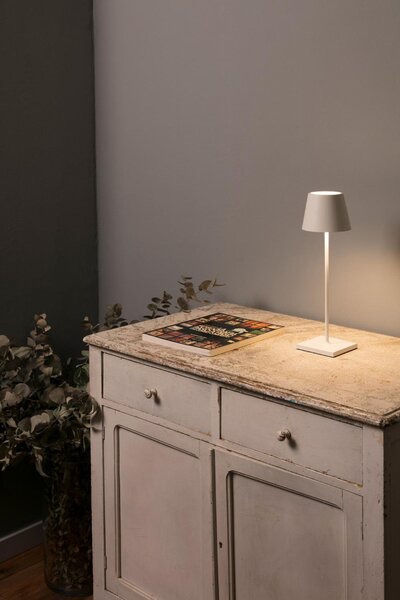 TOC 380 bílá přenosná stolní lampa - FARO