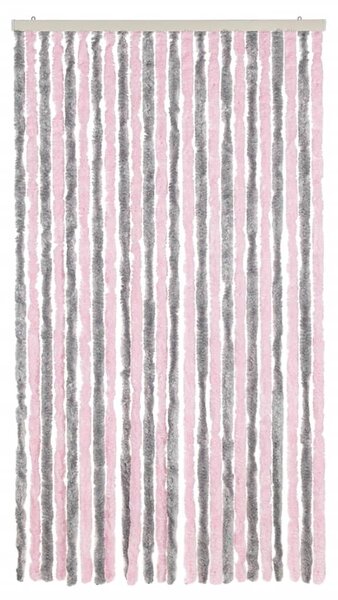 Závěs proti hmyzu stříbrošedý a růžový 100 x 220 cm žinylka