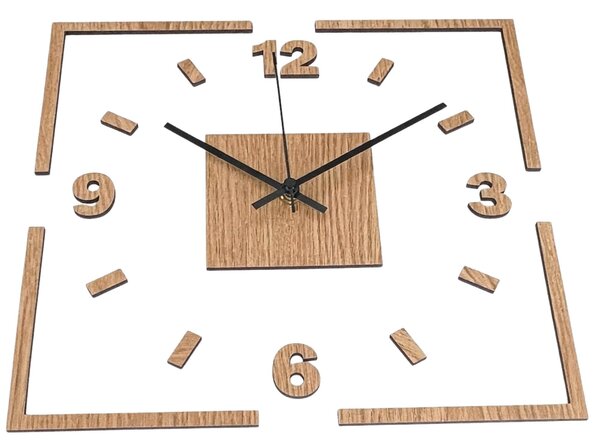 Čtvercové nástěnné hodiny 3D | LONDON: Černé ručičky 20 cm 4753-113565 IA-226-S-BLACK-20