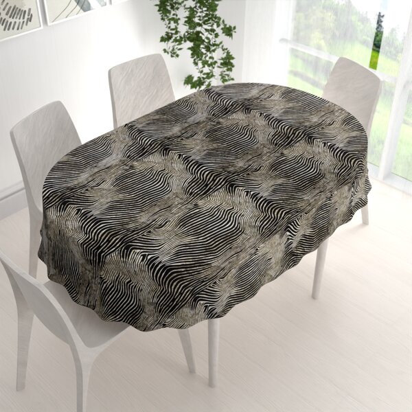 Biante Sametový oválný ubrus Tamara TMR-052 Zebrovaný vzor 50x100 cm