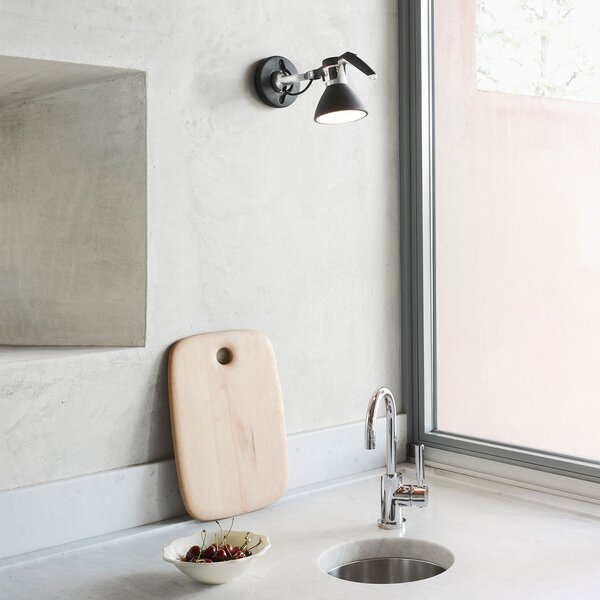 Nástěnná Svítidla Luceplan, Fortebraccio, stmívatelné, Černá, Obývací pokoj, Kov, Design