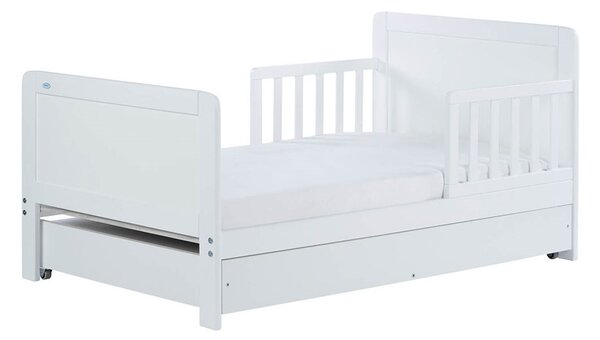 Dětská postel se zábranou a šuplíkem Drewex Olek 140x70 cm bílá