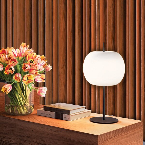 Stolní lampa kdln, Kushi, stmívatelné, Bílá, Obývací pokoj, Sklo, Design