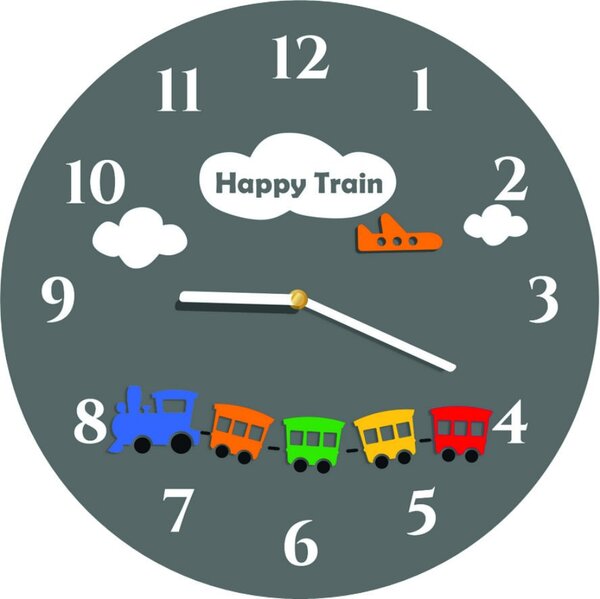 Nástěnné hodiny modré do dětského pokoje - HEAPPY 2298 FL-z97-BLUE-RAL5015