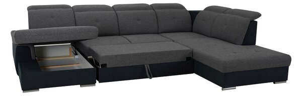 SEDACÍ SOUPRAVA, textil, černá, tmavě šedá Cantus - Sedací soupravy