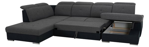 SEDACÍ SOUPRAVA, textil, černá, tmavě šedá Cantus - Sedací soupravy