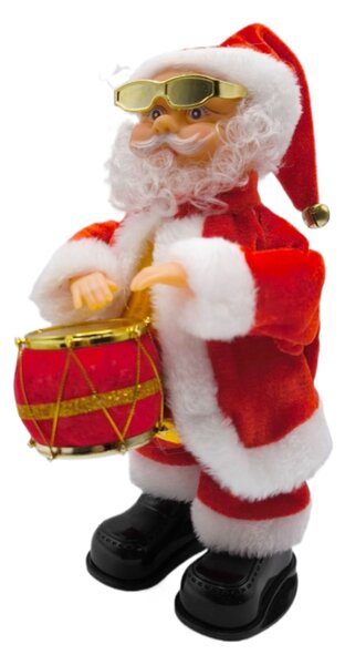 Vánoční dekorace – Santa Claus zpívající a hrající na buben
