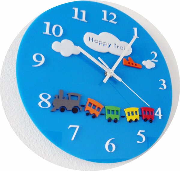 Nástěnné hodiny modré do dětského pokoje - HEAPPY 2298 FL-z97-BLUE-RAL5015