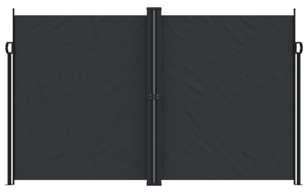 Zatahovací boční markýza černá 200 x 1 000 cm