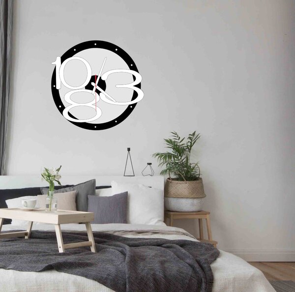 Moderní nástěnné hodiny - LUXUS 2723 X0013-RAL9005-RAL9010