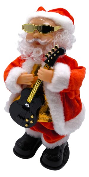 Vánoční dekorace – Santa Claus zpívající a hrající na kytaru