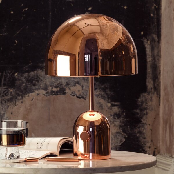 Stolní lampa Tom Dixon, Bell, stmívatelné, Měděná, Obývací pokoj, Kov, Design