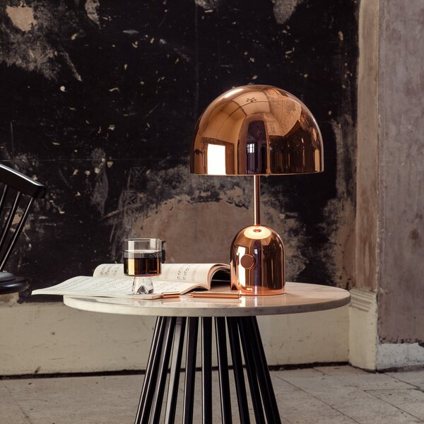 Stolní lampa Tom Dixon, Bell, stmívatelné, Měděná, Obývací pokoj, Kov, Design