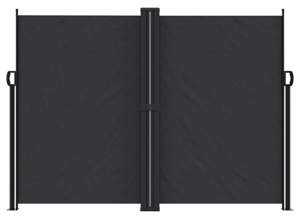 Zatahovací boční markýza černá 180 x 1 000 cm
