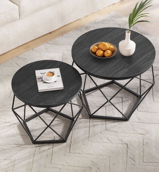 SADA 2x Konferenční stolek TALIA 50/40 cm černá