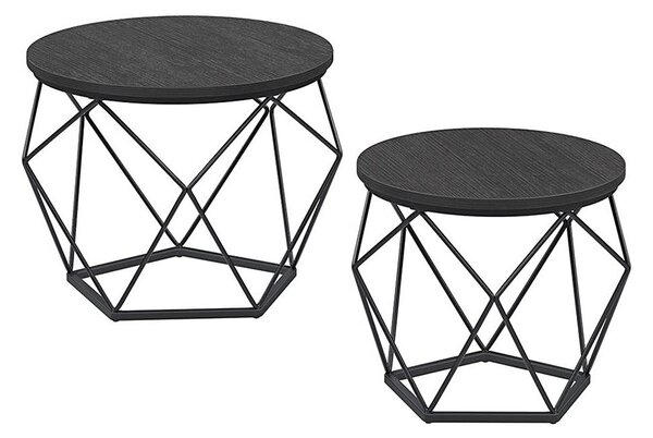 SADA 2x Konferenční stolek TALIA 50/40 cm černá