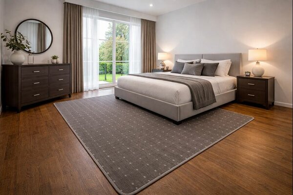 Condor Carpets, Kusový koberec Udinese hnědý čtverec, 80x80, hnědá, chodba / předsíň